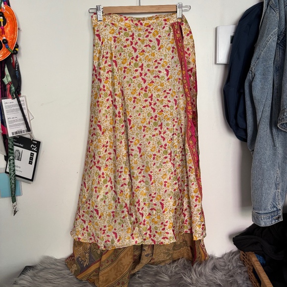 Silk bohemian handmade skirt - Picture 1 of 4